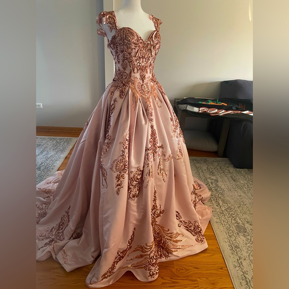 Beautiful sequined Quince/Prom Dress. Any special occasion.